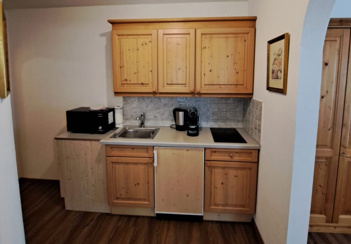 Küchenzeile im Appartement Veilchen im Appartementhaus Lackner in Großarl