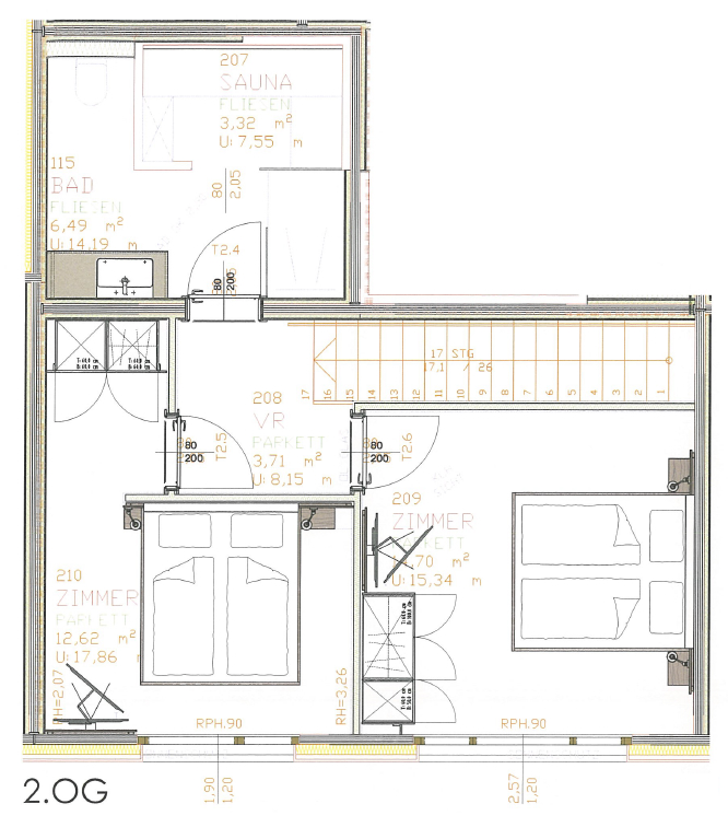 Zimmerskizze Appartement Frauenkogel