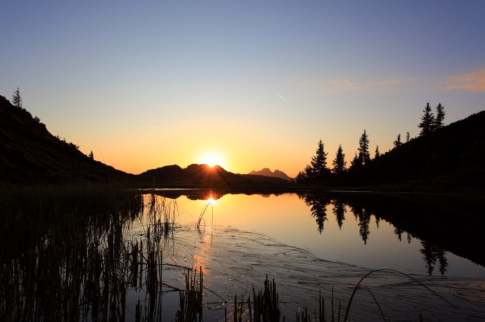 Sonnenuntergang Almengebiet Bergsee © www.grossarltal.info